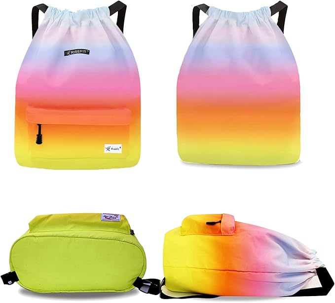 Waterproof Drawstring Bag, Gym Bag Sackpack Sports Beach Backpack for Men Women