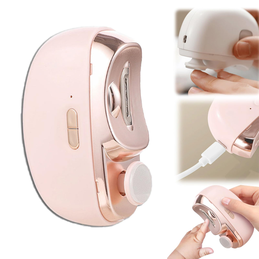 2 in 1 Electric Polishing Automatic Nail Clippers, Electric Toenail Clippers, 2025 New Electric Toe Nail Clippers for Seniors Adults Baby, Automatic Electric Nail Clippers Nail File with Light