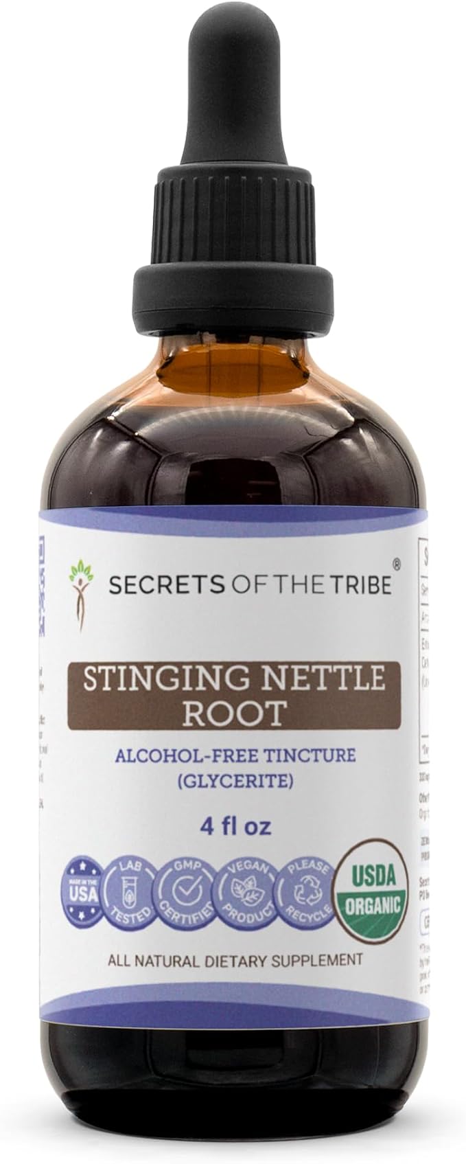 Stinging Nettle Root USDA Organic | Alcohol-FREE Extract, High-Potency Herbal Drops, Respiratory System | Made from 100% Certified Organic Stinging Nettle (Urtica Dioica) Dried Root 4 oz