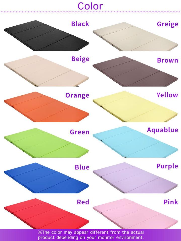 KaRaDaStyle Gymnastics Mat Folding Stretch Mats 71"x39"x2" Exercise Muscle Training Children Play Horizontal Bar Mat Yoga Sports Soundproof Home Use (Brown/4-fold)