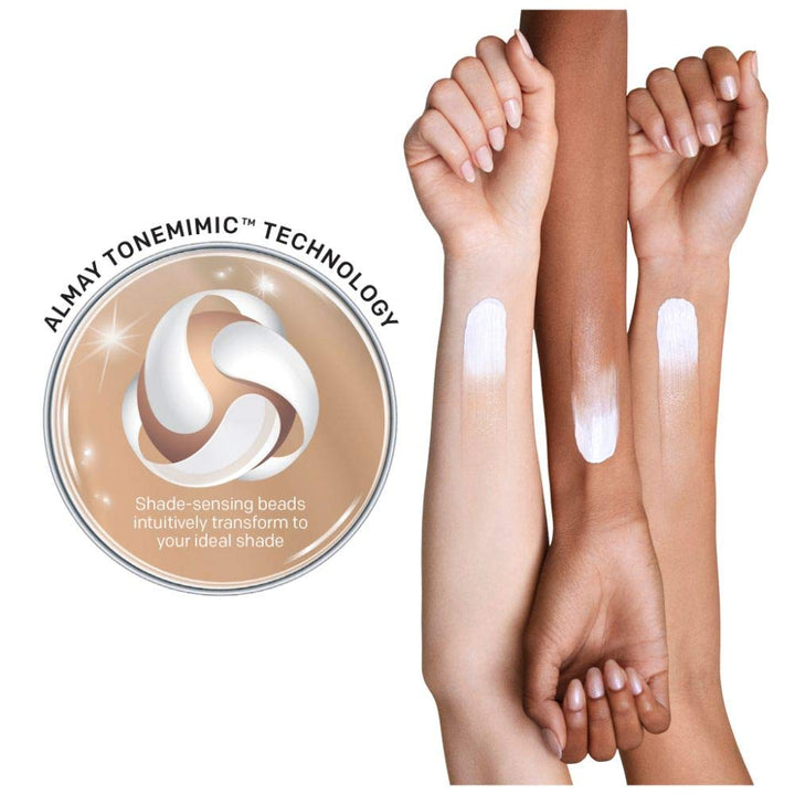 Almay Smart Shade Skintone Matching Makeup, Hypoallergenic, Cruelty Free, Oil Free, -Fragrance Free, Dermatologist Tested Foundation with SPF 15, Make Mine Dark, 1oz
