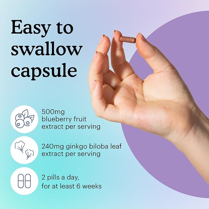 Because Brain Supplement for Memory & Focus - Proprietary Blend with Ginkgo Biloba - Supports Cognitive Function, Attention & Mental Clarity - Vegan, Gluten-Free, Non-GMO - 740mg Serving - 60 Capsules