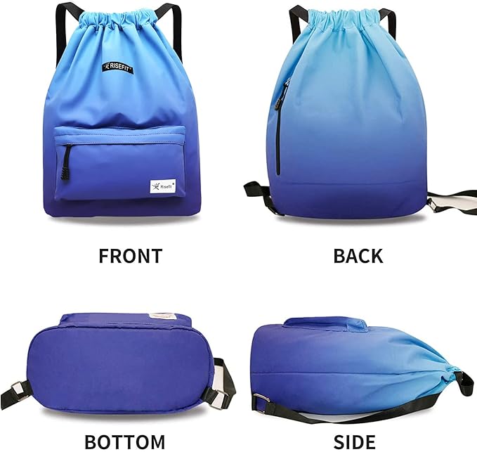 Waterproof Drawstring Bag, Gym Bag Sackpack Sports Beach Backpack for Men Women