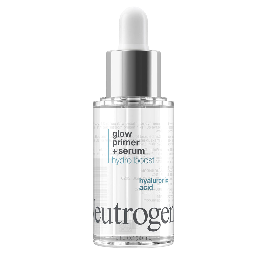 Neutrogena Hydro Boost Glow Booster Primer & Serum, Hydrating & Moisturizing Face Serum-To-Primer Hybrid, Infused With Purified
