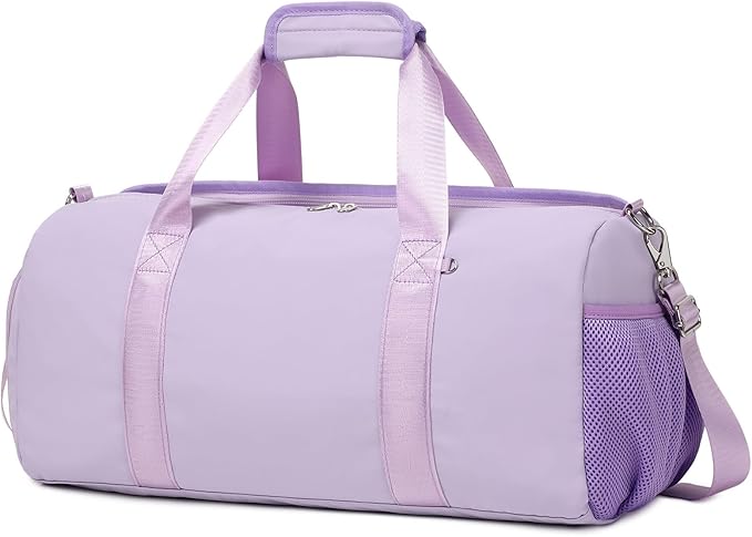 Dance Bag for Girls Sports Duffel for Girls Teen Duffle Bag Girls Weekender Bag Girls Overnight Bag Teen Gym Bag Travel Ballet Bags Yoga Bags Cheer Bag with Shoe Compartments（Purple）