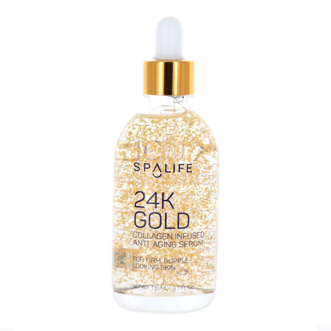 SpaLife Nourishing Anti-Aging Gold & Silver Serums (Anti-Aging 24k Gold & Collagen) 110 ml (3.7 Fl. Oz.) - Boosts Firmness, Hydr
