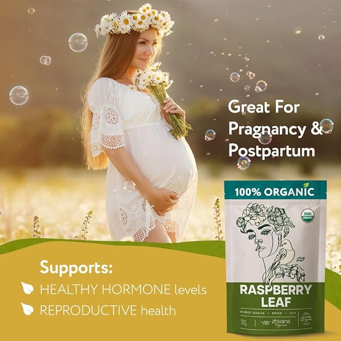 Organic Raspberry Leaf Tea (PACK of 3) - Red Raspberry Leaves for PMS Symptoms, Hormone Balance, Menstural Cramps - Womens Health Support