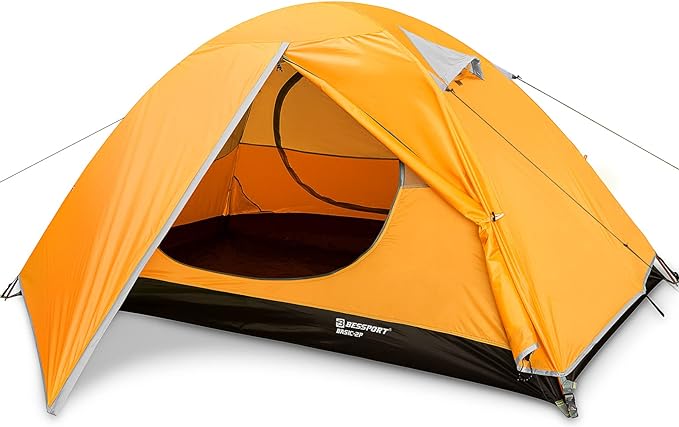 Bessport Camping Tent 1/2 Person Tent Waterproof Two Doors Backpacking Tent Easy Setup Lightweight for Outdoor, Hiking Mountaineering Travel