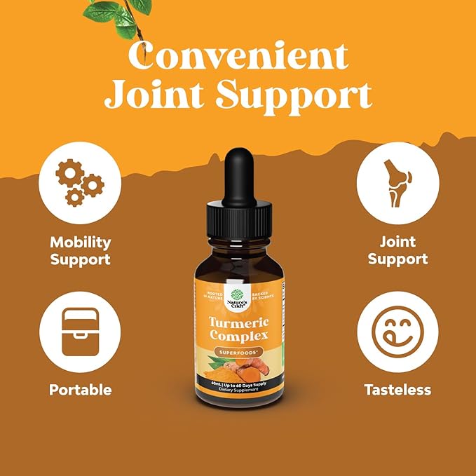Organic Turmeric Liquid Drops for Adults - Liquid Turmeric Curcumin with Black Pepper Cinnamon and Ginger for Joints Digestion Immunity & More-Organic Supplement Concentrate (2oz) (2)