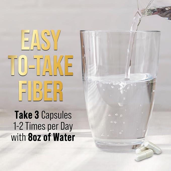 Psyllium Husk Fiber Supplement 1500mg, Natural Daily Soluble & Insoluble Fiber Pills, Psyllium Husk Powder Capsules Supports Digestion Colon Health & Regularity, Plant Based Supplement - 120 Capsules