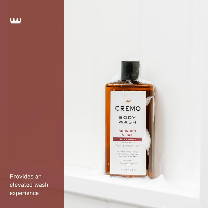 Cremo Body Wash for Men | Sophisticated Bourbon & Spice Blend | 16 Fl Oz