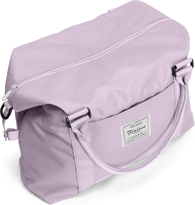 Light Purple Sports Duffel Bags for Women Weekender Travel Totes Bag for Airplane, Cute Sports Gym Dance Bag Overnight Luggage Bag with Wet Pocket, Carry On Hospital Bag for Labor and Delivery