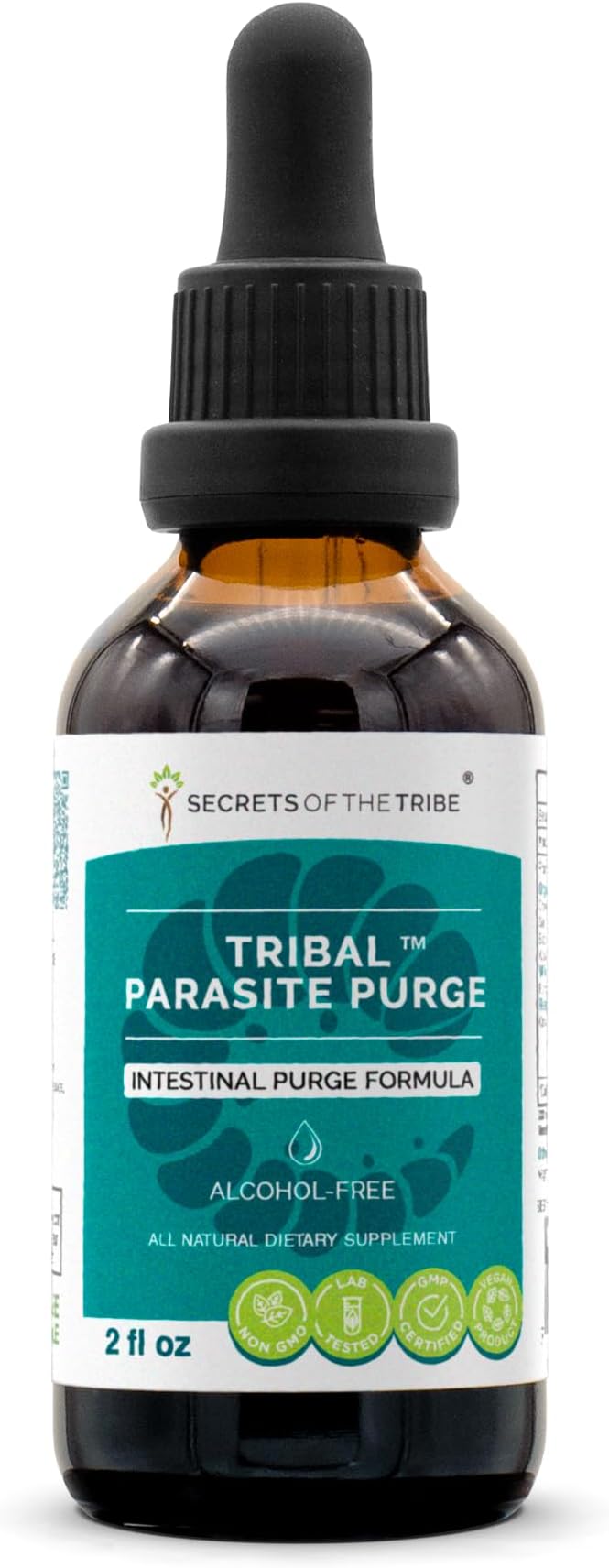 Secrets of the Tribe Tribal Parasite Alcohol-Free Extract, High-Potency Herbal Drops, Tincture Made from Cranberry, Garlic, Black Walnut, OSHA, Wormwood, Pumpkin. Intestinal Purge Formula 2 oz