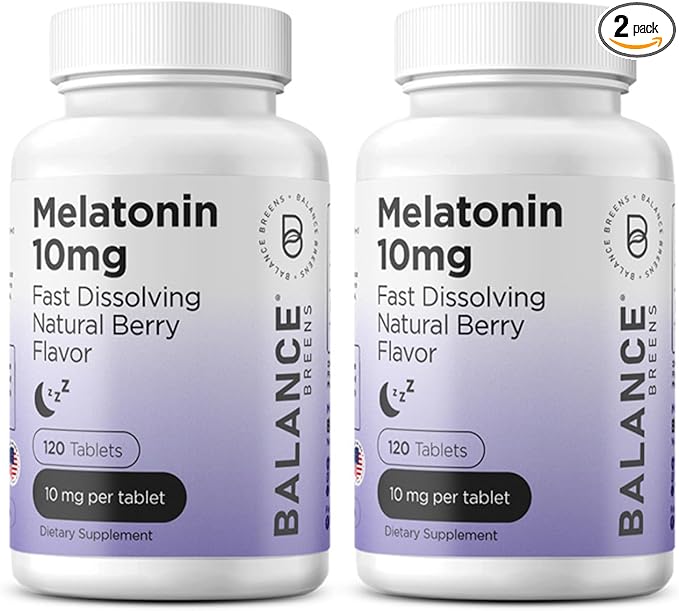 Balancebreens Melatonin 10mg Fast-Dissolve, 120 Tablets – Natural Sleep Aid for Restful Nights, Drug-Free Support for Relaxation and Tranquility