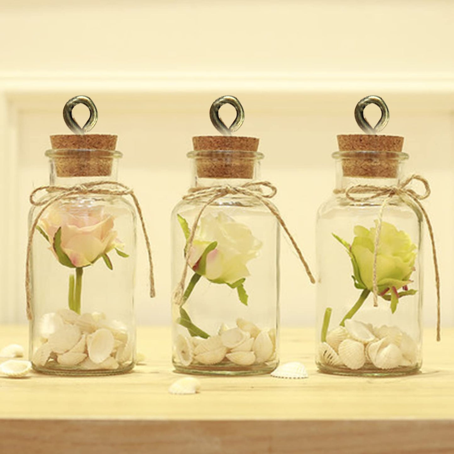 10 PCS Small Glass Bottles With Cork Lids, Mini Stoppers Snuff Kit 1ml Empty Spell Jars Miniature Potion Bottles Small Message Tiny Wishing for DIY Crafts Decoration