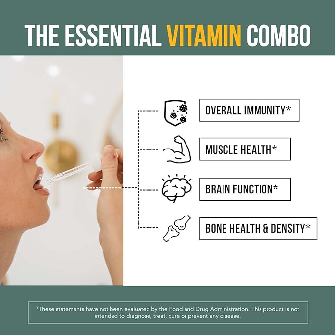 Organic Plant D3 + K2 - 10,000 iu D3 - All-Trans MK7 from MenaQ7 (120 mcg K2) - 100% Organic & Plant-Based Sublingual D3 Drops (Cholecalciferol), 100% Vegan - Supports Immunity, Bone, Mood & Brain