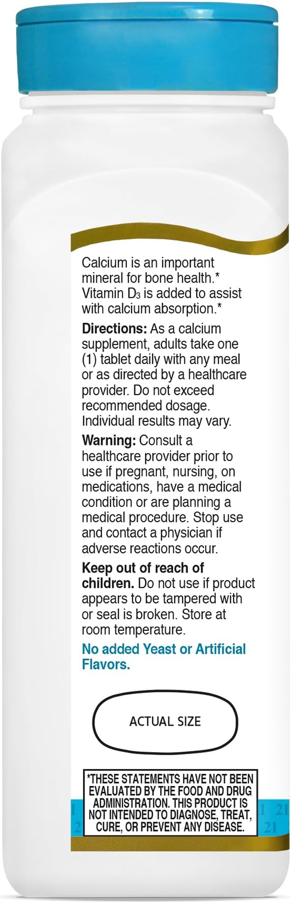 21st Century Calcium Plus D Tablets, 1000 mg, 90 Count (Pack of 2)