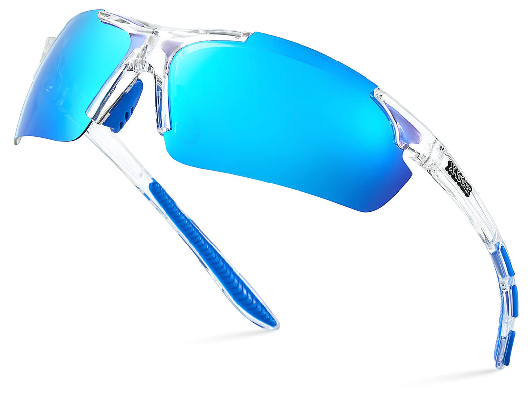 Xagger Polarized Wrap Around Sport Sunglasses for Men Women UV400 Baseball Softball Running Cycling Glasses
