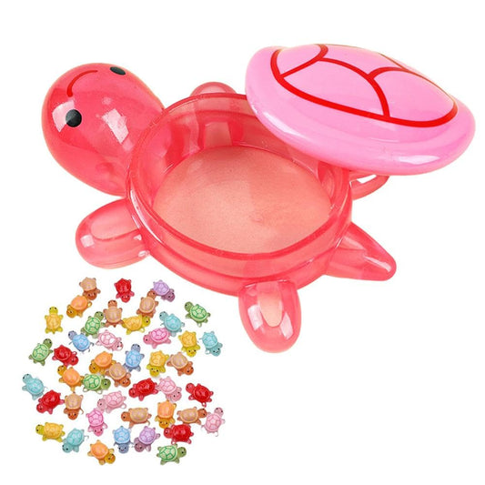 100Pack Cute Tiny Turtles for Crafts,Luminous Mini Turtle Figurines with Turtle Storage Box,Glow in The Dark Miniatures Resin Turtles for Fairy Garden Landscape Decoration
