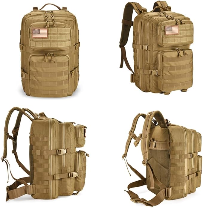 Military Tactical Backpack 45L Large Tactical Backpack for Men, Hiking Rucksack With Bottle Holder