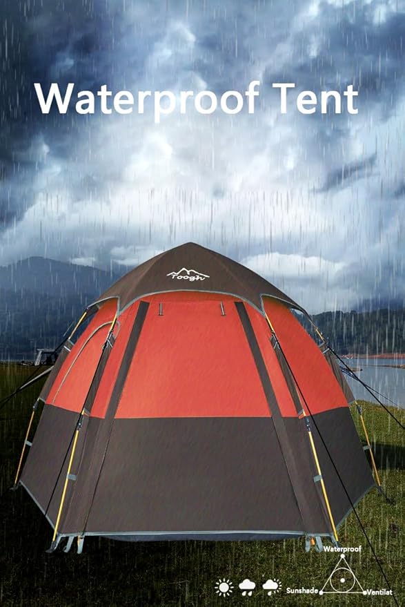 Camping Tent with Instant Setup, 2/3 Person Weatherproof Tent Easy Quick Set Up in 60 Seconds with Rainfly Backpack Tent for Family Camping & Hiking, Upgraded Ventilation,Center Height 66-inch