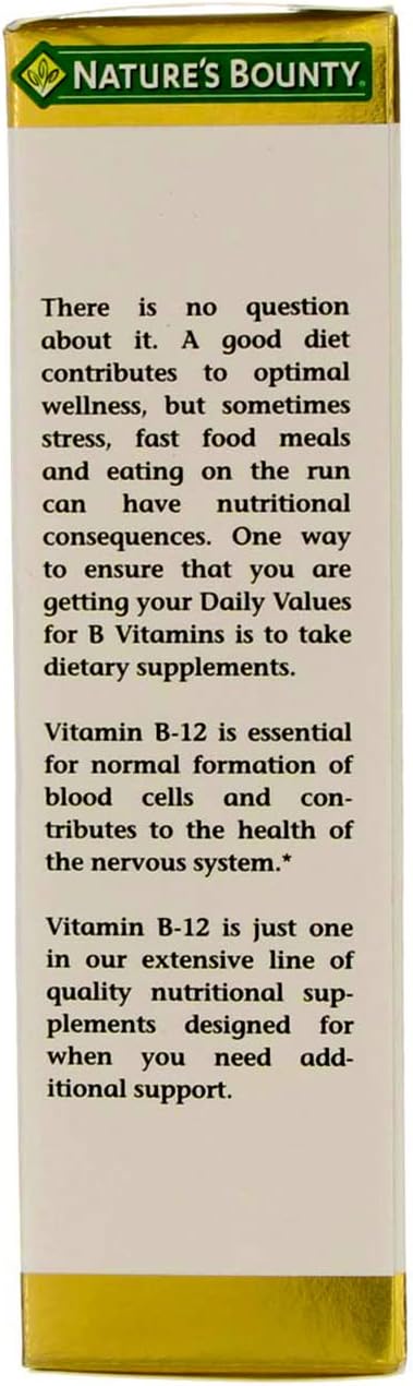 Nature's Bounty B-12 5000 mcg Sublingual Liquid Energy Health 2 oz ( Pack of 4)