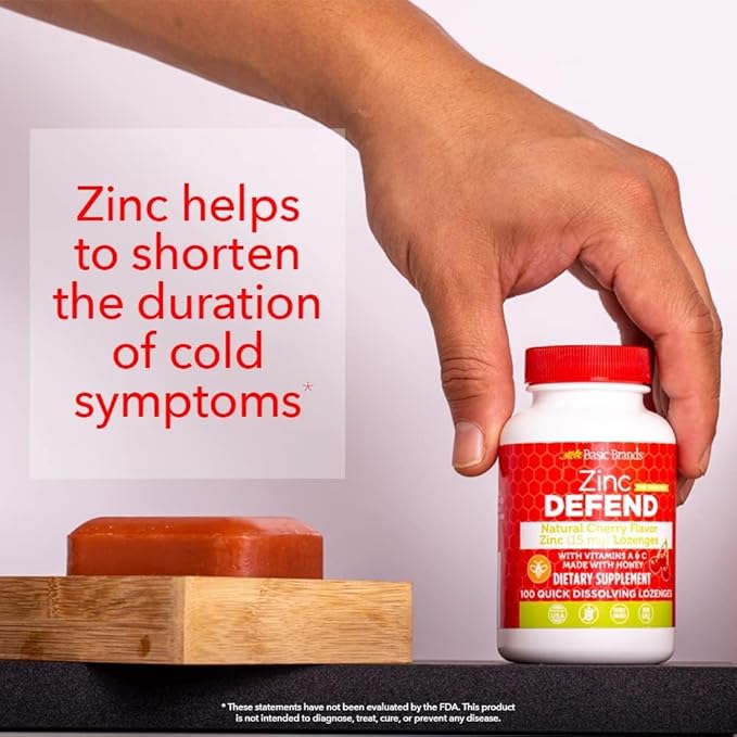 – Zinc Cherry Defend - 100 Lozenges - Natural Cherry Flavor Zinc–Lozenges - Immune Boost, Cold Relief, Non-GMO, Zinc Acetate & Vitamin C - 2-Pack