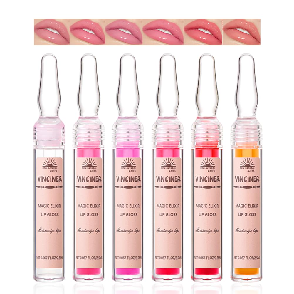 Petansy Moisturizing Lip Gloss Set 6 Pack Lip Comfort Oil Transparent Lip Gloss Kit