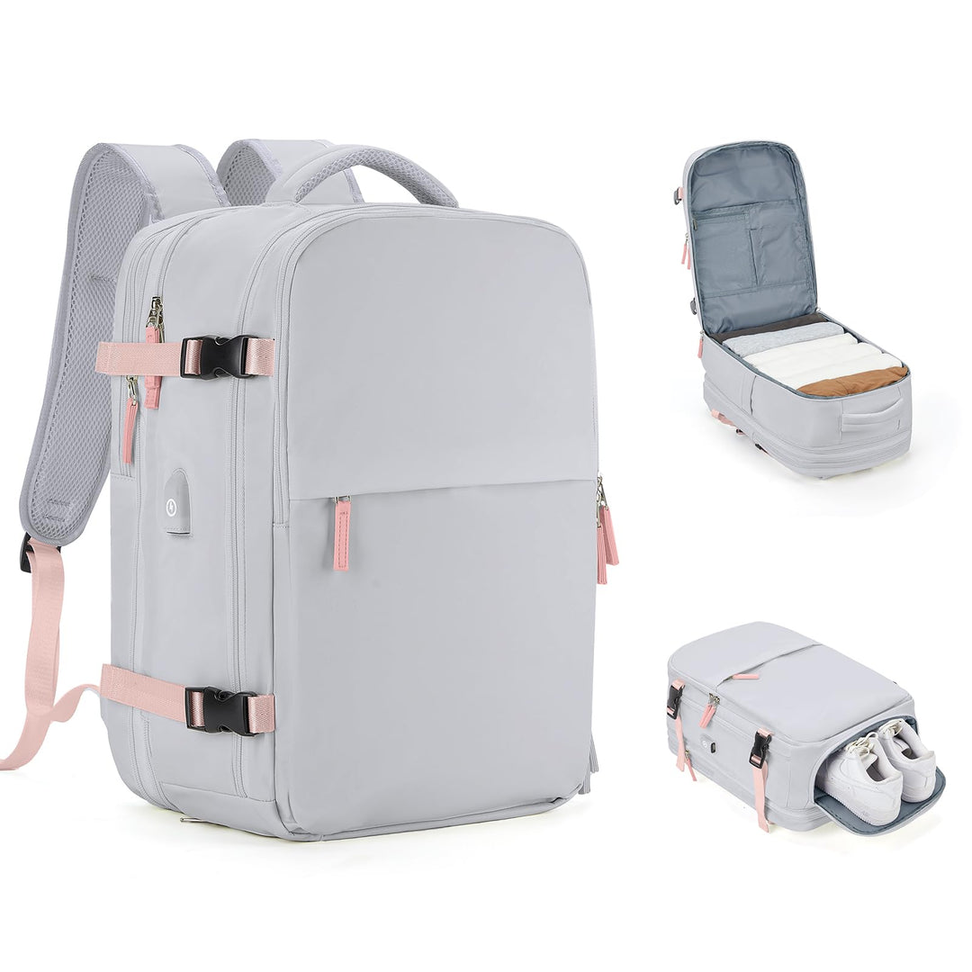 Extra Large Backpack For Traveling On Airplane Carry On Backpack For Women Men Airline Approved Personal Item Bag For Airlines Gym Bag For Women Men With Shoe Compartment Waterproof Hiking Backpack