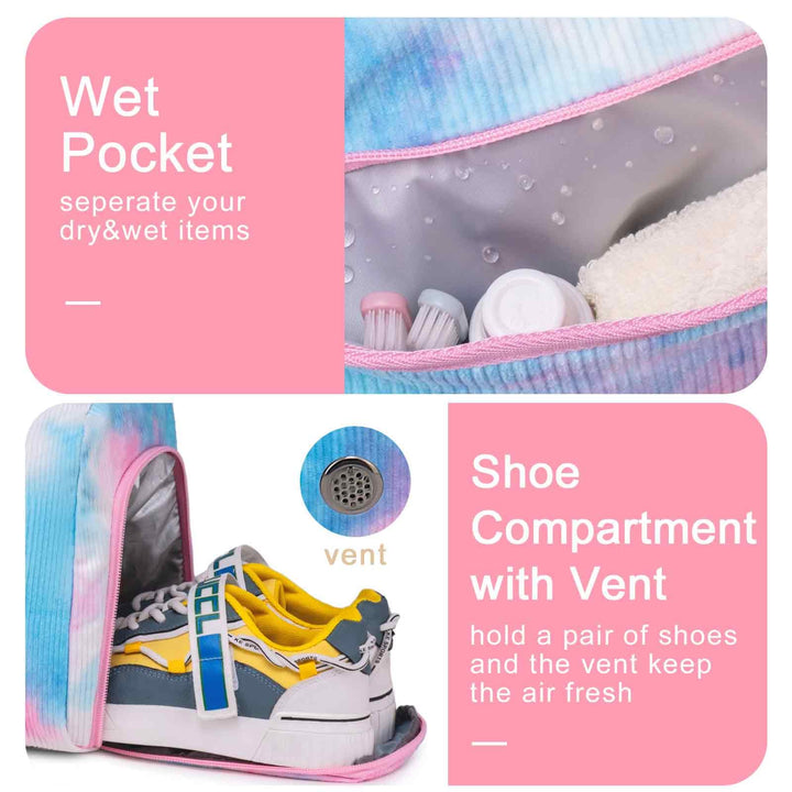 BLUBOON Duffle Bag Girls Kids Cute Gym Bag with Shoes Compartment & Wet Separation Waterproof Sports Overnight Travel Bag