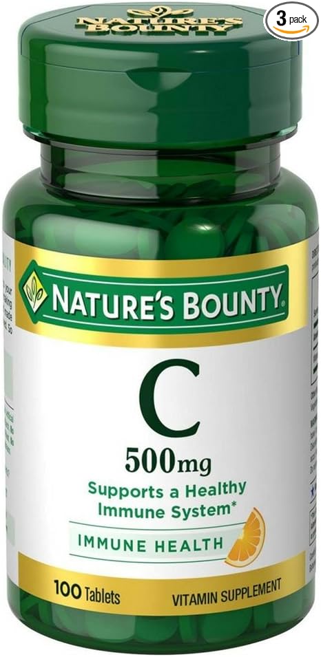 Nature's Bounty Vitamin C 500 mg Tablets 100 ea (Pack of 3)