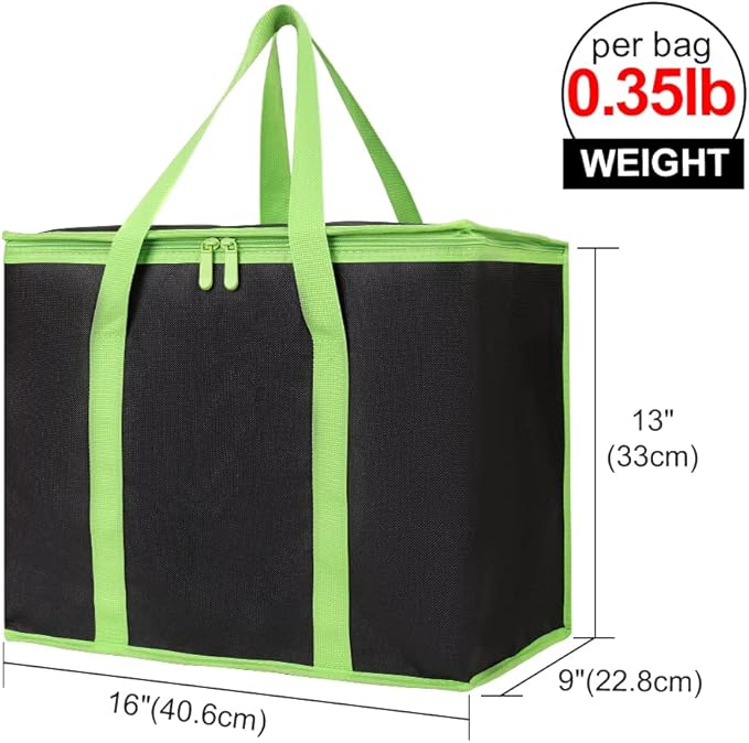 Insulated Reusable Grocery Shopping Bags, 4 Packs