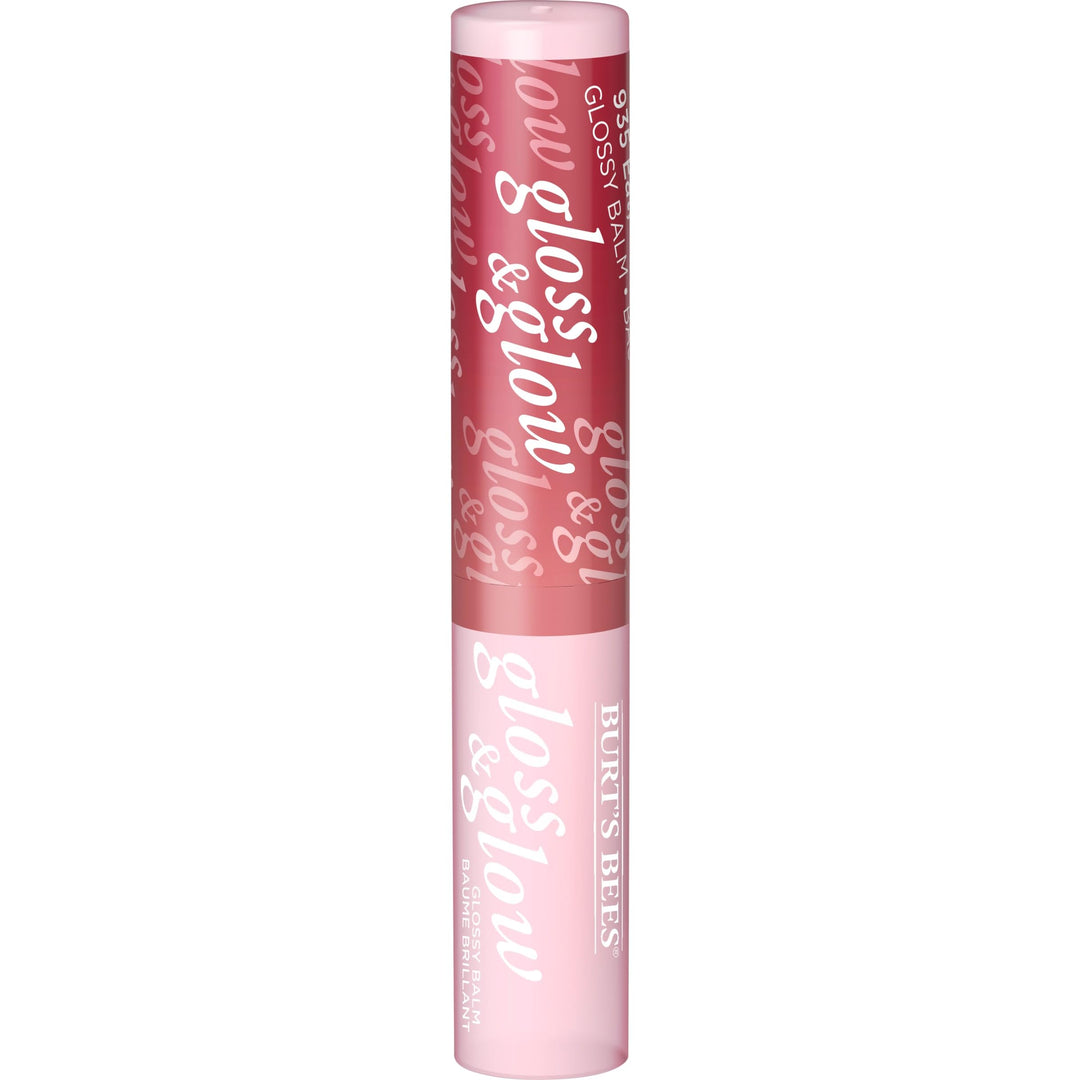 Burts Bees Gloss and Glow Glossy Balm, 100% Natural Origin, Eat, Drink and Be Cherry, 1 Tube, Pack of 2