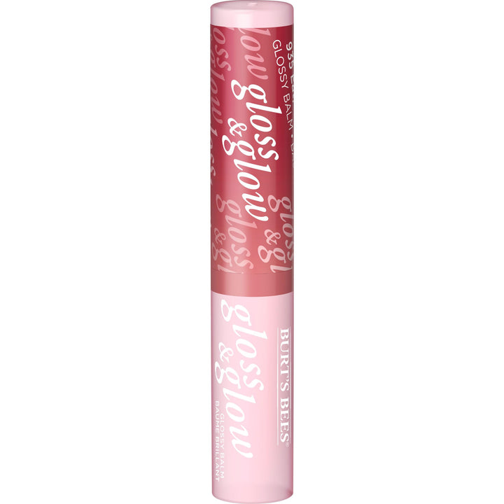 Burts Bees Gloss and Glow Glossy Balm, 100% Natural Origin, Eat, Drink and Be Cherry, 1 Tube, Pack of 2