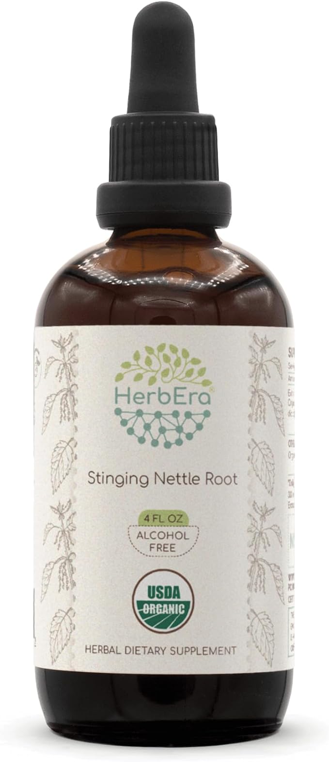 Stinging Nettle Root B120 USDA Organic Tincture | Alcohol-Free Extract, High-Potency Herbal Drops | Certified Organic Stinging Nettle (Urtica dioica) Dried Root (4 oz)