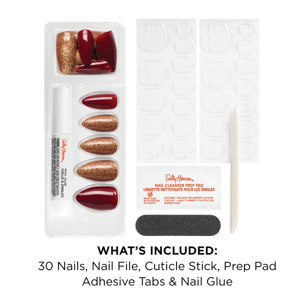Sally Hansen Instant Cuticle Remover | Cinna-Snap Press-On Nails – Quick & Easy