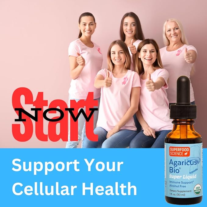 Agaricus Bio Super Liquid, Natural Killer Cell Activity, Organic Mushroom Extract, Agaricus Blazei Murill Mushroom, Tincture Drops with High Beta Glucans, Liver and Immune Support Supplement, 30 ml