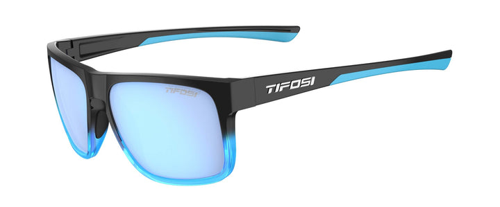 Tifosi Optics Swick Sunglasses Bundle with Case and Eyewear Straps (Onyx Blue Fade/Sky Blue Mirror)