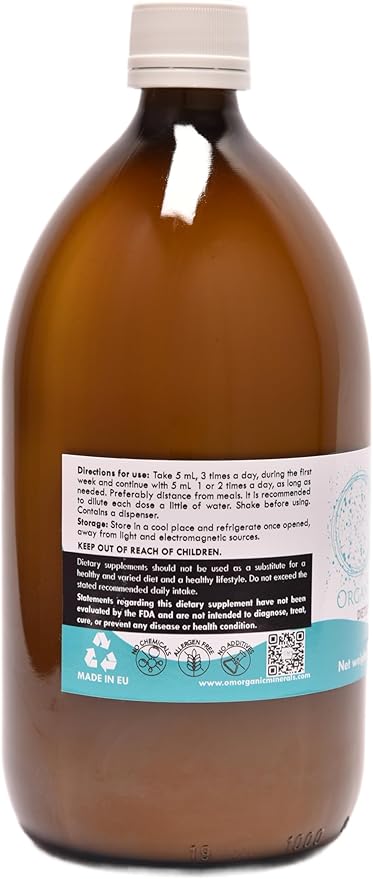 Ormus Organic Minerals 1000 mL - Ormus Premium - Ormus Concentrate - Sea Water Minerals - Marine Ormus - Minerals - Trace Elements - Monatomics - 1 Unit