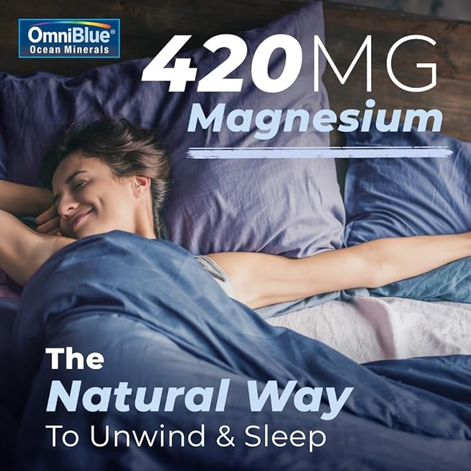Ocean Minerals Liquid Magnesium (420mg) & 70+ Trace Minerals | Natural Remineralization for Muscle Wellness, Deep Sleep, Smooth Digestion, Heart Function | 2oz Bottle