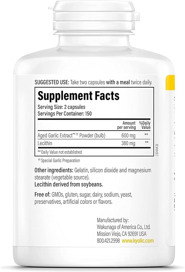 Kyolic #104 Garlic Extract With Lecithn 300 cap ( two-Pack)