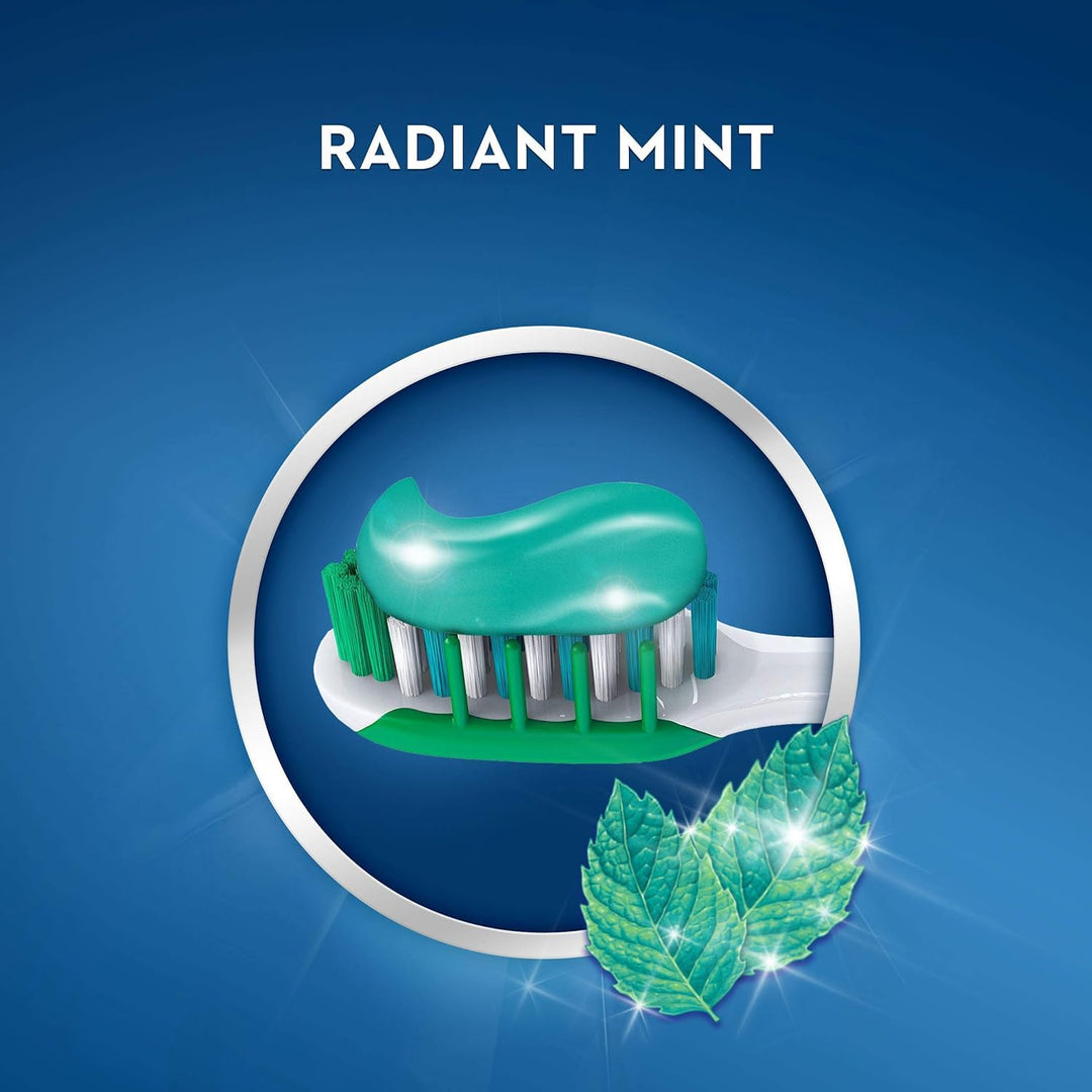 Crest 3D White Vivid Fluoride Anticavity Toothpaste, Radiant Mint 0.85 oz (Pack of 4)