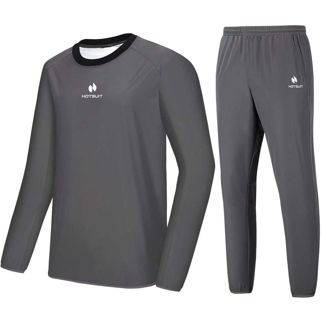 HOTSUIT Sauna Suit Men- And Womens Anti Rip Sweat Suits Gym Boxing Workout Jackets, Grey, S