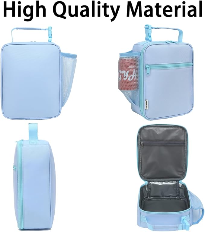 Lunch Box for Kids Boys Girls Men Women,Insulated Small Soft Cooler Lunch Bag Kit for School Work Picnic Travel - Reusable Portable lunchbox,Blue