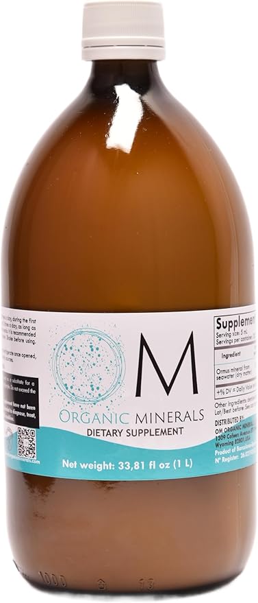 Ormus Organic Minerals 1000 mL - Ormus Premium - Ormus Concentrate - Sea Water Minerals - Marine Ormus - Minerals - Trace Elements - Monatomics - 1 Unit