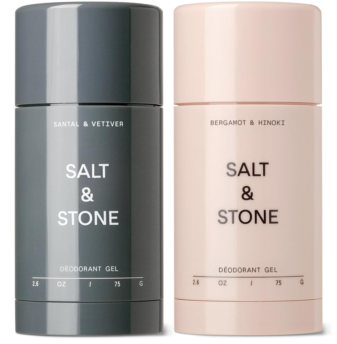 SALT & STONE Sensitive Skin Deodorant Gel Duo for Women & Men | Aluminum Free & Baking Soda Free For Sensitive Skin | Free From Parabens, Sulfates & Phthalates (2.6 oz)