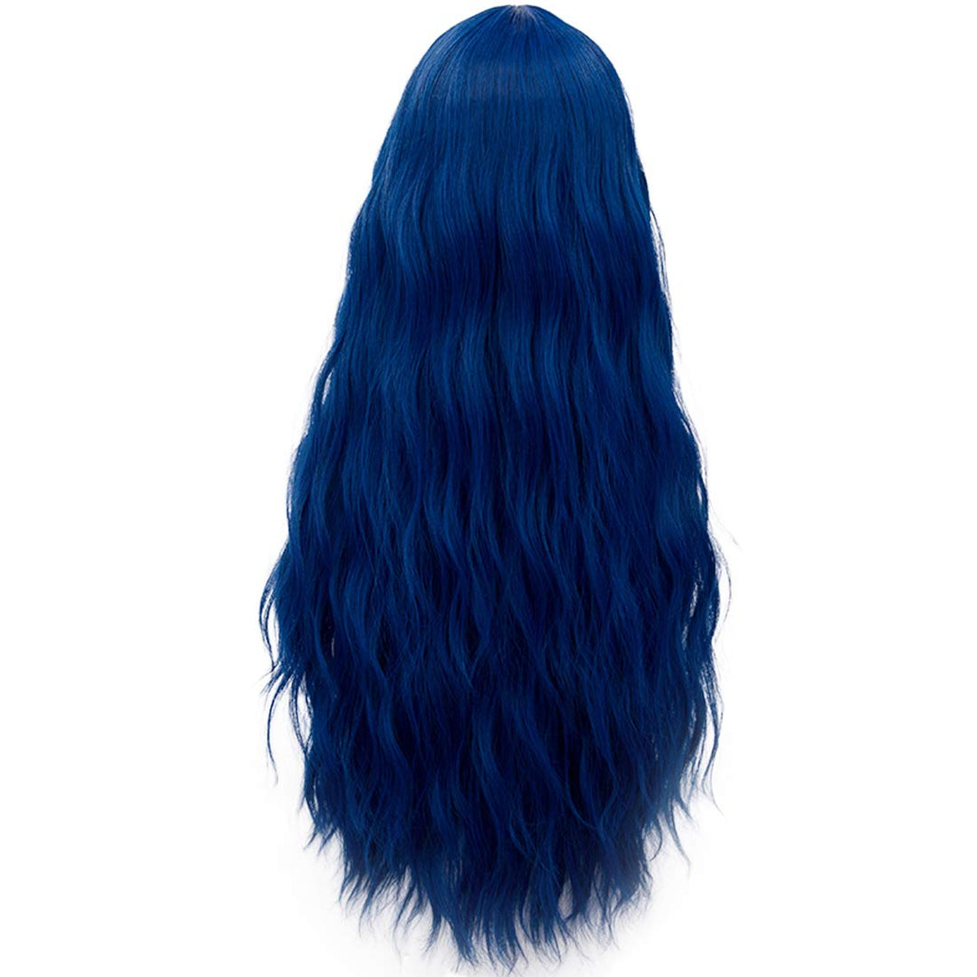 Probeauty Blue Wig Long Royal Blue Bride Wig For Women Synthetic Wigs Long Curly Wave Cosplay Wig For Halloween Corpse Costume