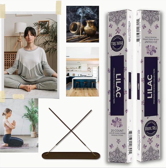 Lilac Incense Sticks - Total 40 Insence-Sticks - Dual Pack of 20 Insense - Inciensos - Inscents - Natural Non Toxic Ingredients - Incents - Incence - Inscense - Insents