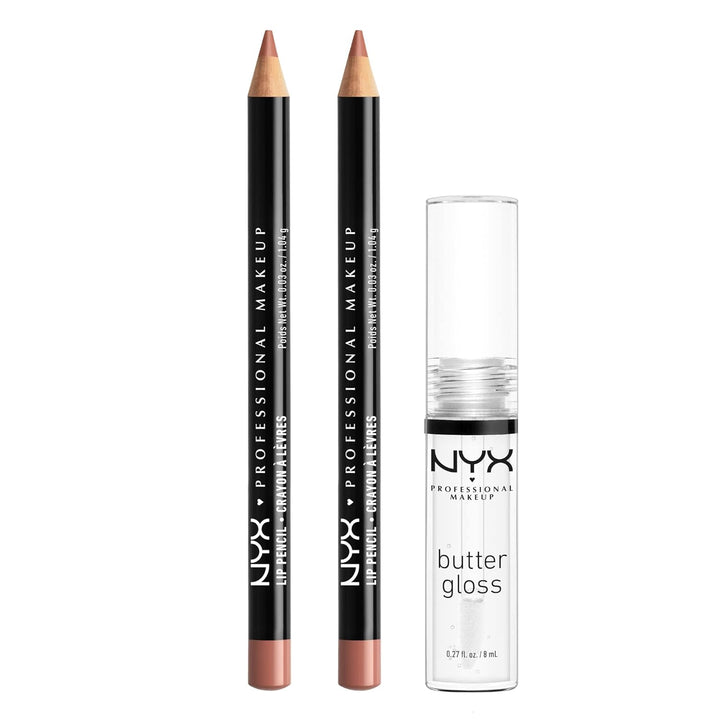 NYX Slim Lip Pencil | Long-Lasting Creamy Lip Liner | Hot Red - 2 Pack