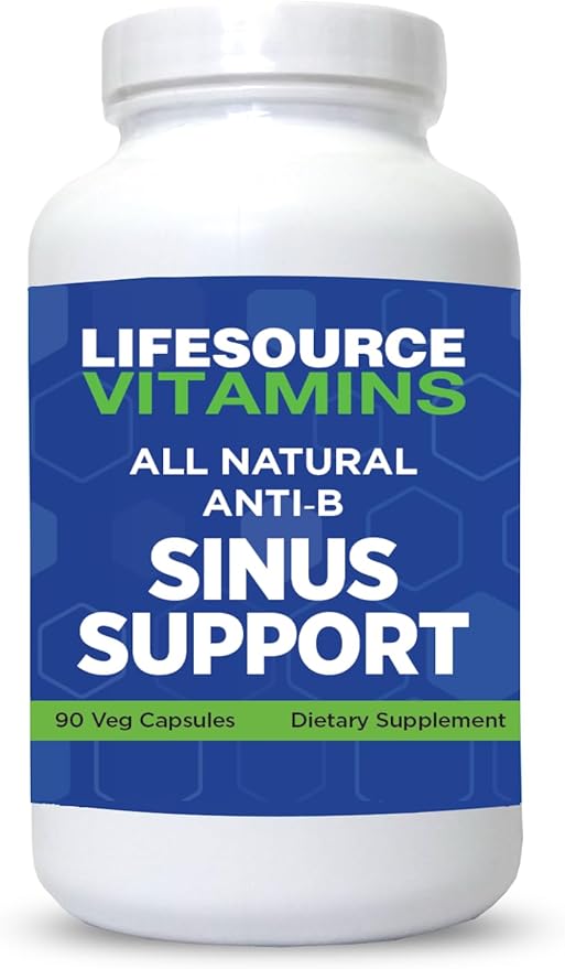 All Natural Anti-B Sinus Support – 14 All Natural Ingredients - 90 Capsules - Proprietary Formula